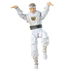 Power Rangers Lightning Collection Mighty Morphin X Cobra Kai Daniel LaRusso Morphed White Crane Ranger -Hasbro Pulse F7768 DIO PRG CEDARCITY 0005 ON WHITE